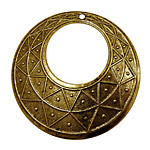 Stampt Antique Gold (plated) Pyramid Print Gypsy Hoop 50mm