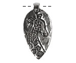 Green Girl Pewter Giraffe Pendant 19x37mm