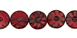 Czech Glass Merlot Flower Window Coin 12mm