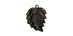 C-Koop Enameled Metal Black Leaf 15x20mm