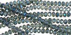 Luster Blue Crystal Faceted Rondelle 6mm