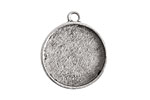 Nunn Design Antique Silver (plated) Crest Circle Bezel Pendant 23x27mm