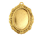 Stampt Antique Gold (plated) Damask Frame Oval Setting 18x25mm
