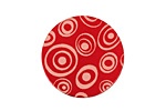 Lillypilly Red Groovy Circles Anodized Aluminum Disc 25mm, 24 gauge