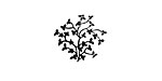 Blue Star Leaves Mini Rubber Stamp 15mm