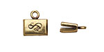 SilverSilk Antique Brass (plated) Triple Strand End Cap 12mm