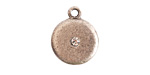 Nunn Design Antique Silver (plated) Small Disk Crystal Charm 13x16mm