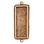Nunn Design Antique Gold (plated) Traditional Rectangle Bezel Pendant Link 48x18mm