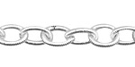 Silver (plated) Etched Oval Cable Chain