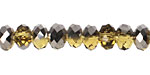 Chartreuse & Pewter Crystal Faceted Rondelle 6mm