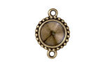 TierraCast Antique Brass (plated) Beaded Round Frame Link 25x17mm