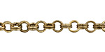 Antique Gold (plated) Every Other Etched Link Double Cable Chain