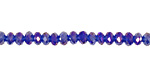 Cobalt AB Crystal Faceted Rondelle 4mm