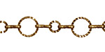 Antique Brass (plated) Etched Rings & Peanut Chain