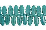 Czech Glass Turquoise Feathered Dagger 5x14mm