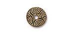 TierraCast Antique Gold (plated) Large Hole Spiral Dance Bead Cap 4x14mm