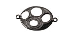 Gunmetal (plated) Oval Link w/ Oval Cutouts 31x18mm
