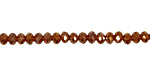 Dark Topaz AB Crystal Faceted Rondelle 4mm