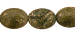 African Green Jasper Flat Oval 20x15mm