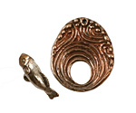 Green Girl Shibuichi Koi Pond Toggle 28x24mm, 21mm bar