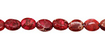 Ruby Impression Jasper Flat Oval 8x6mm