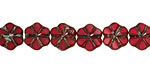 Czech Glass Merlot 6 Petal Daisy 9mm