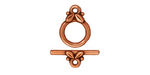TierraCast Antique Copper (plated) Leaf Toggle Clasp 14x10mm, 16mm Bar