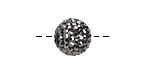 Jet Hematite Pave (w/ Preciosa Crystals) Round 12mm