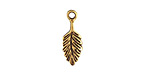 Nunn Design Antique Gold (plated) Leaf Charm 7x18mm
