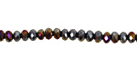 Metallic Peacock Hematite Crystal Faceted Rondelle 4mm
