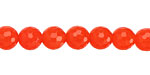 Neon Orange Candy Jade Faceted Round 8mm