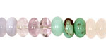 Multi Stone (chrysoprase, chalcedony, green tourmaline) Rondelle 6x10mm