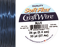 Soft Flex Blue Craft Wire 26 gauge, 30 yards
