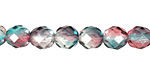 Czech Fire Polished Glass Dual Coated Pink/Blue Round 8mm