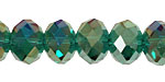 Emerald AB Crystal Faceted Rondelle 14mm