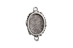 Nunn Design Sterling Silver (plated) Mini Ornate Oval Bezel Link 24x15mm