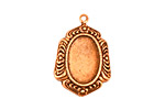 Stampt Antique Copper (plated) Feathered Edge Oval Setting 10x14mm