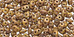 Opaque Yellow Copper Picasso SuperDuo 2x5mm Seed Bead