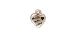 TierraCast Antique Silver (plated) Made with Love Heart Charm 10x12mm
