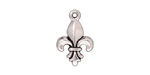 TierraCast Antique Silver (plated) Large Fleur de Lis Charm 12x18mm