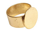 Nunn Design Antique Gold (plated) Large Circle Adjustable Ring 16mm