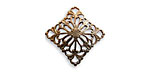 Vintaj Natural Brass Square Dapt Filigree 20mm