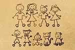 Stick Figure Family Metal Stamp Set 4-6mm