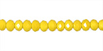 Vintage Yellow Crystal Faceted Rondelle 6mm