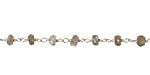 Labradorite Faceted Rondelle Silver (plated) Bead Chain