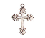 Nunn Design Sterling Silver (plated) Large Ornate Cross Charm 26x35mm