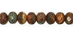 Czech Glass Copper Canyon Fire Polished Rondelle 6x9mm