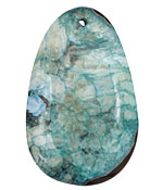 Black & Sea Green Teardrop Pendant 35x55mm