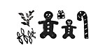 Gingerbread Wreath Rubber Stamp Set