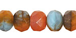 Czech Glass Pumpkin Sky Fire Polished Rondelle 6x9mm